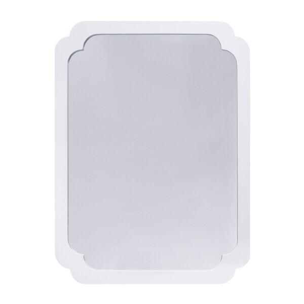 Glossy White Lacquer 30-Inch Wall Mirror, image 1